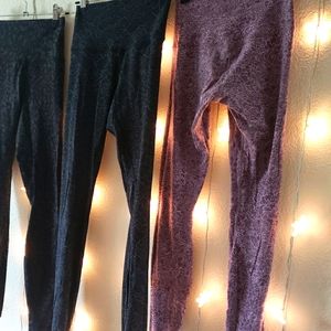 Purple Flower pattern Align Lululemon full length high rise